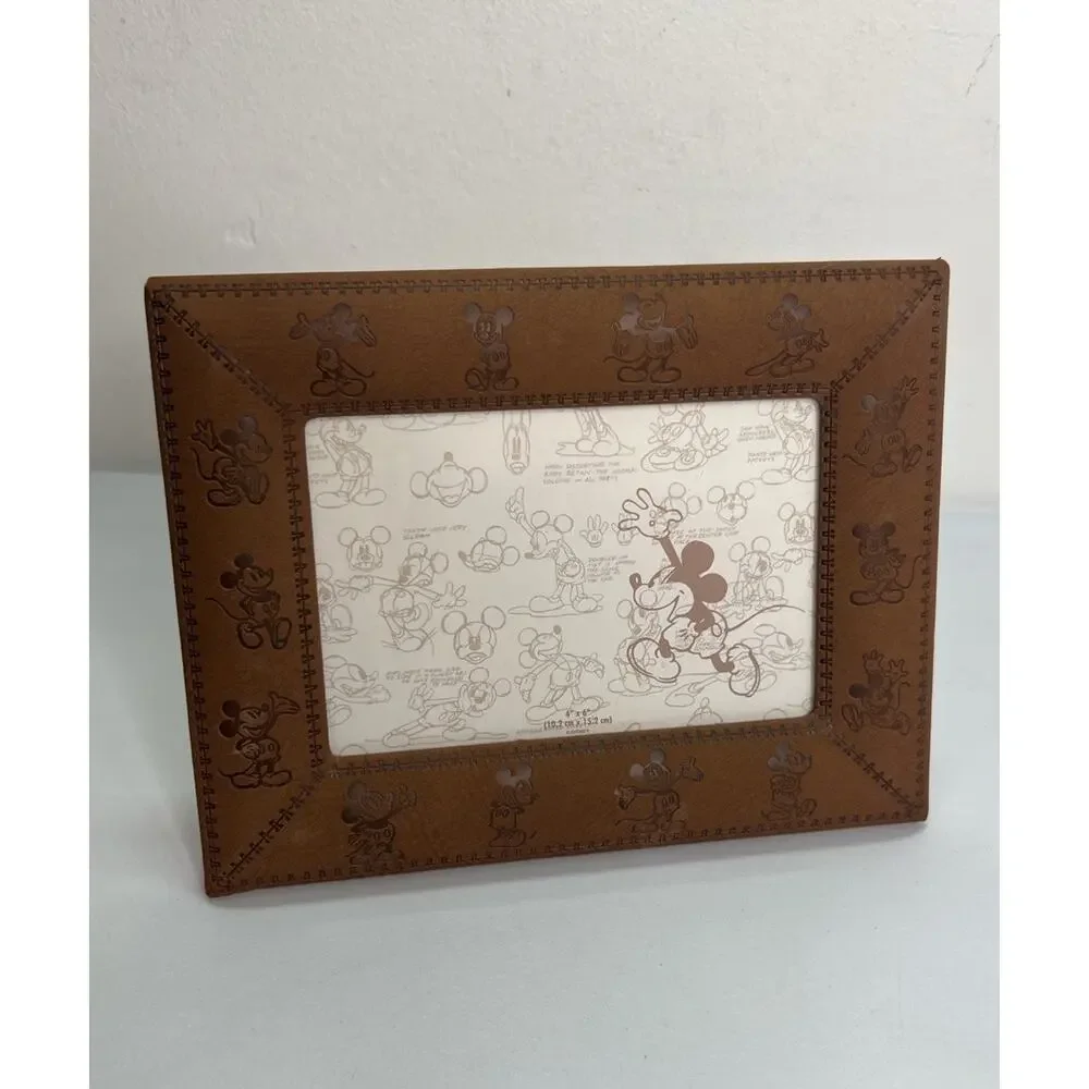 Mickey Mouse Faux Suede Authentic Disney Parks Original 4”X6” Picture Frame